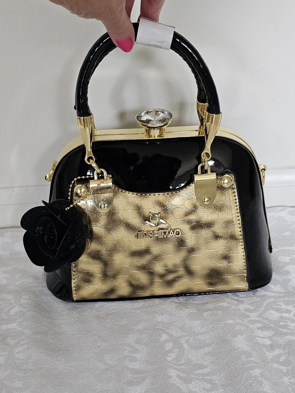 Jinshimao Patent Leather Novelty Handbag- Brand New with Original Wrapping!